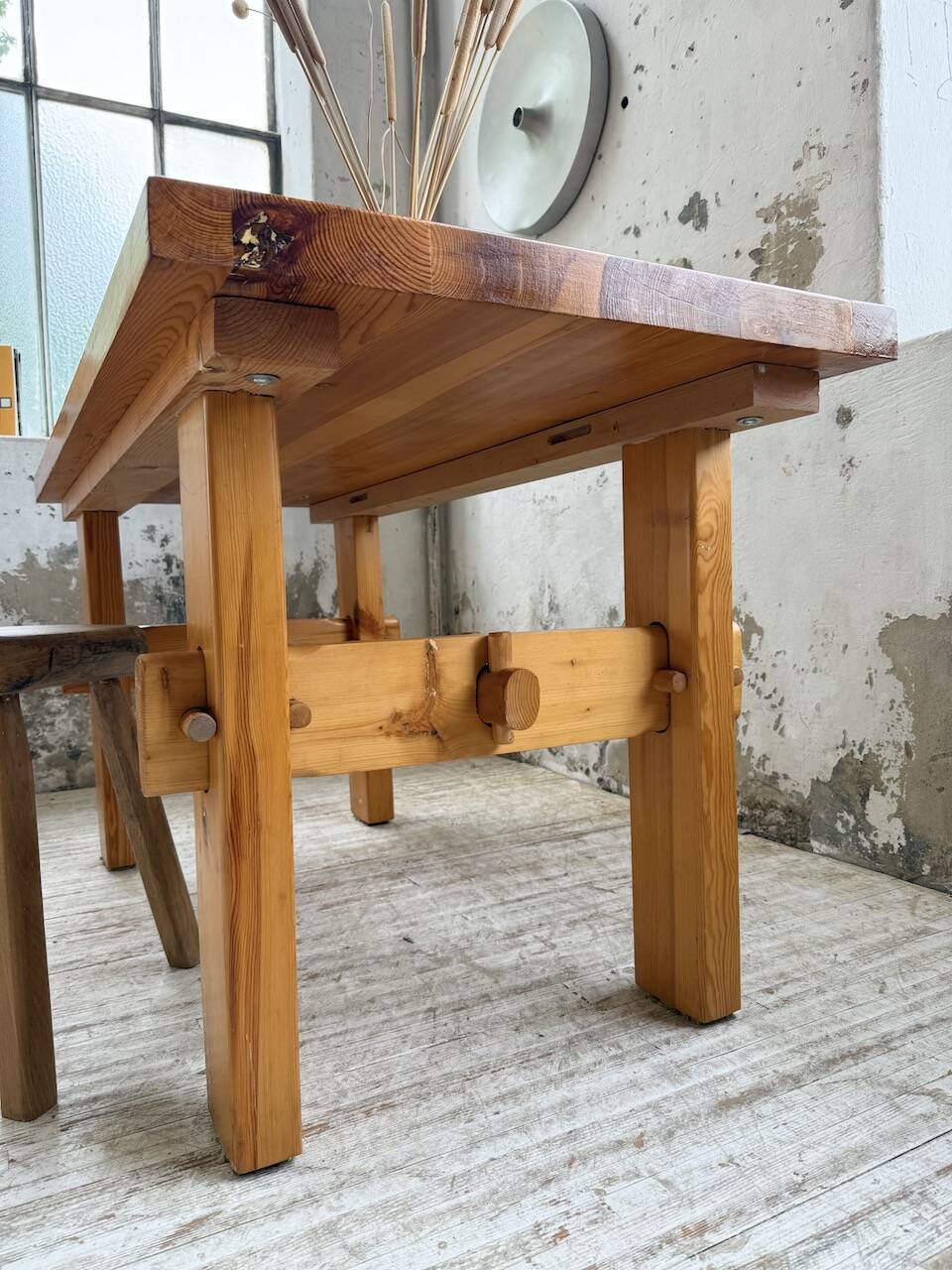Farmhouse table, mountain furniture from the 50s
