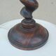 Lampe de chevet en bois tourné dans le style de Charles Dudouyt abat-jour