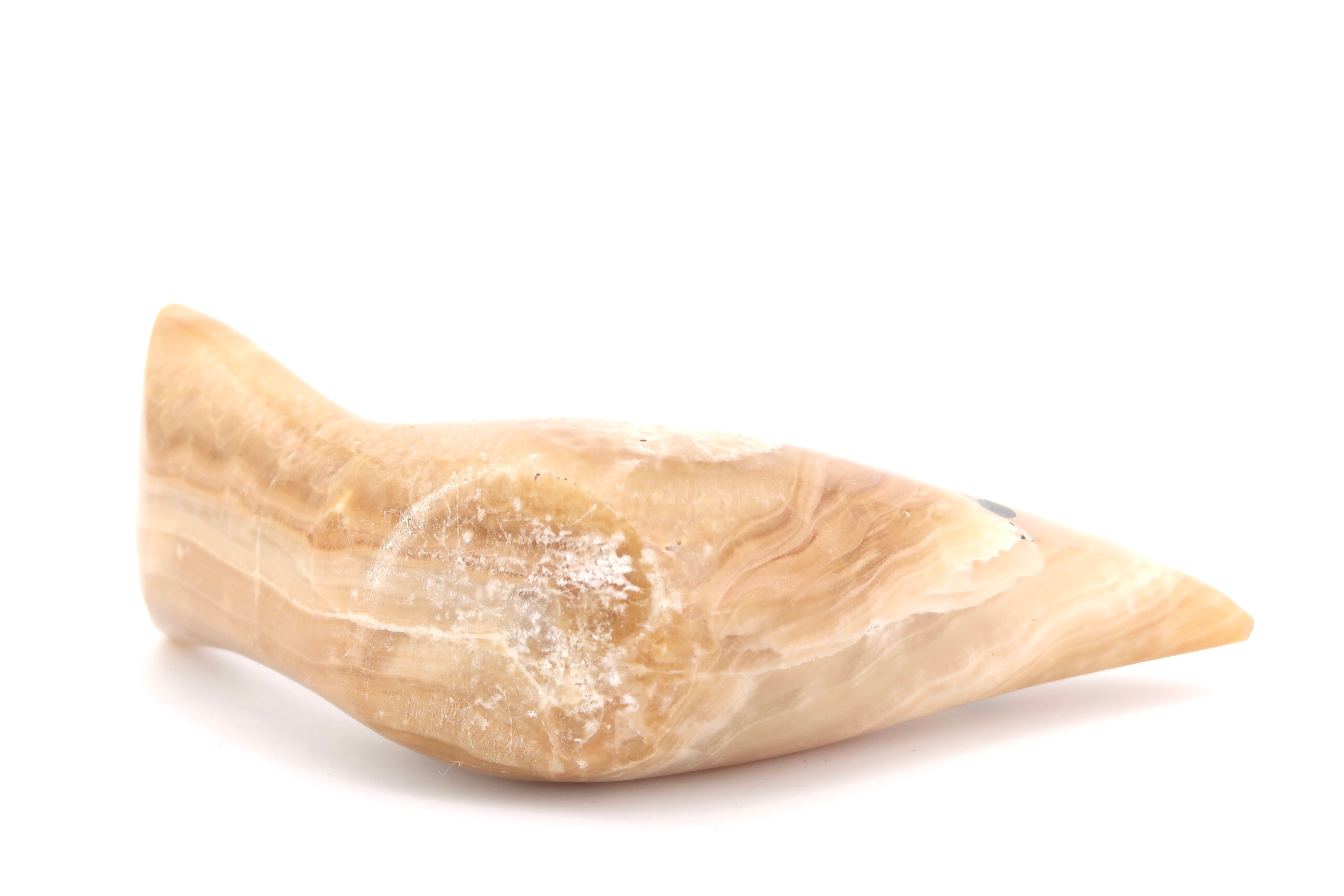 Moroccan alabaster bird paperweight, 70s