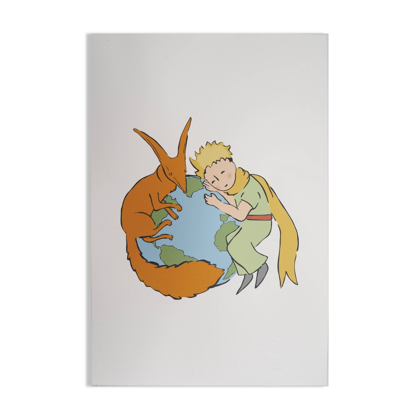 Antoine de Saint-Exupéry: The Little Prince and the Fox Protect the Earth - Lithograph