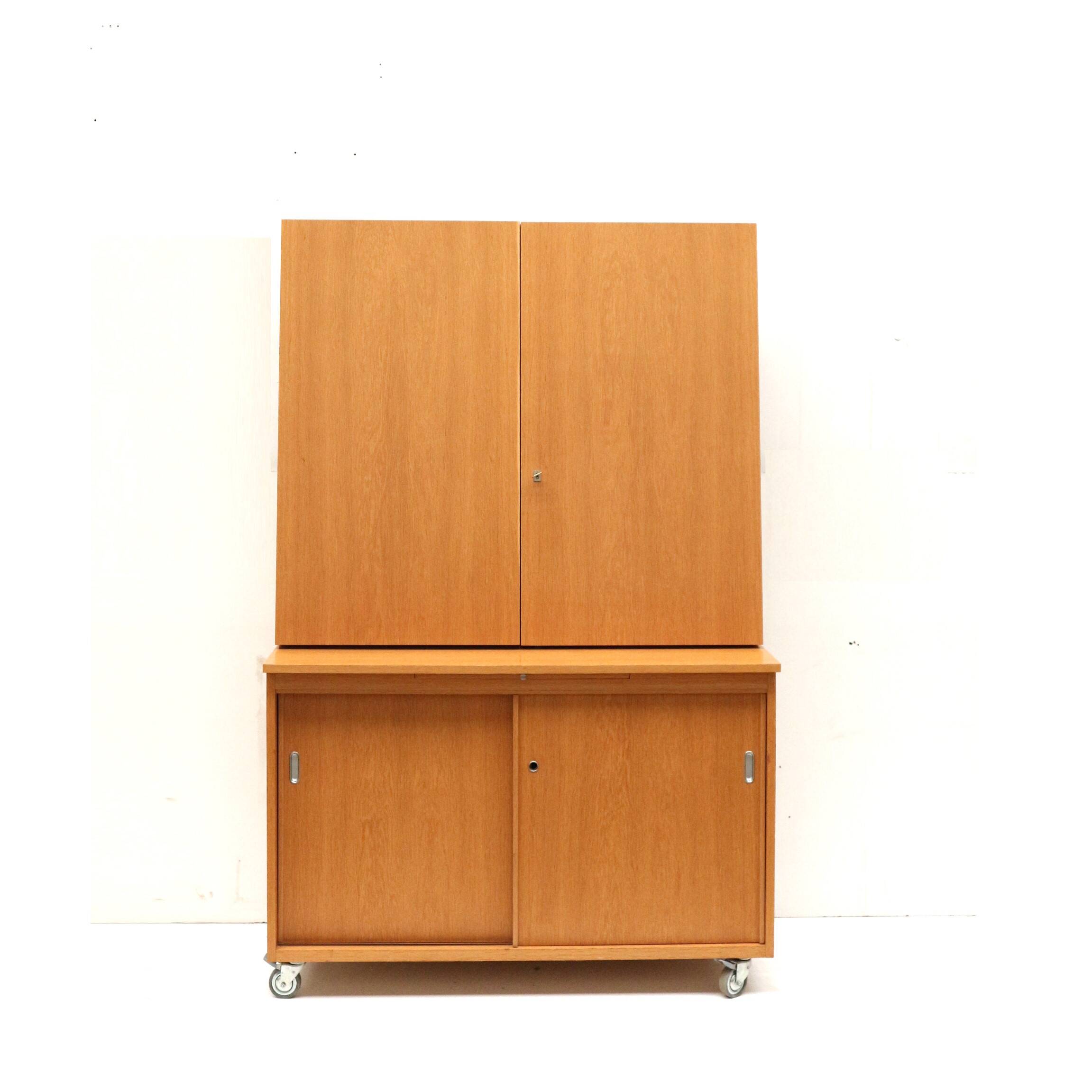 Unique vintage cupboard / sideboard / bookcase made in the 1970s