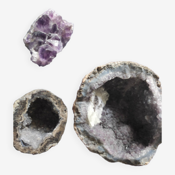 3 amethyst stones