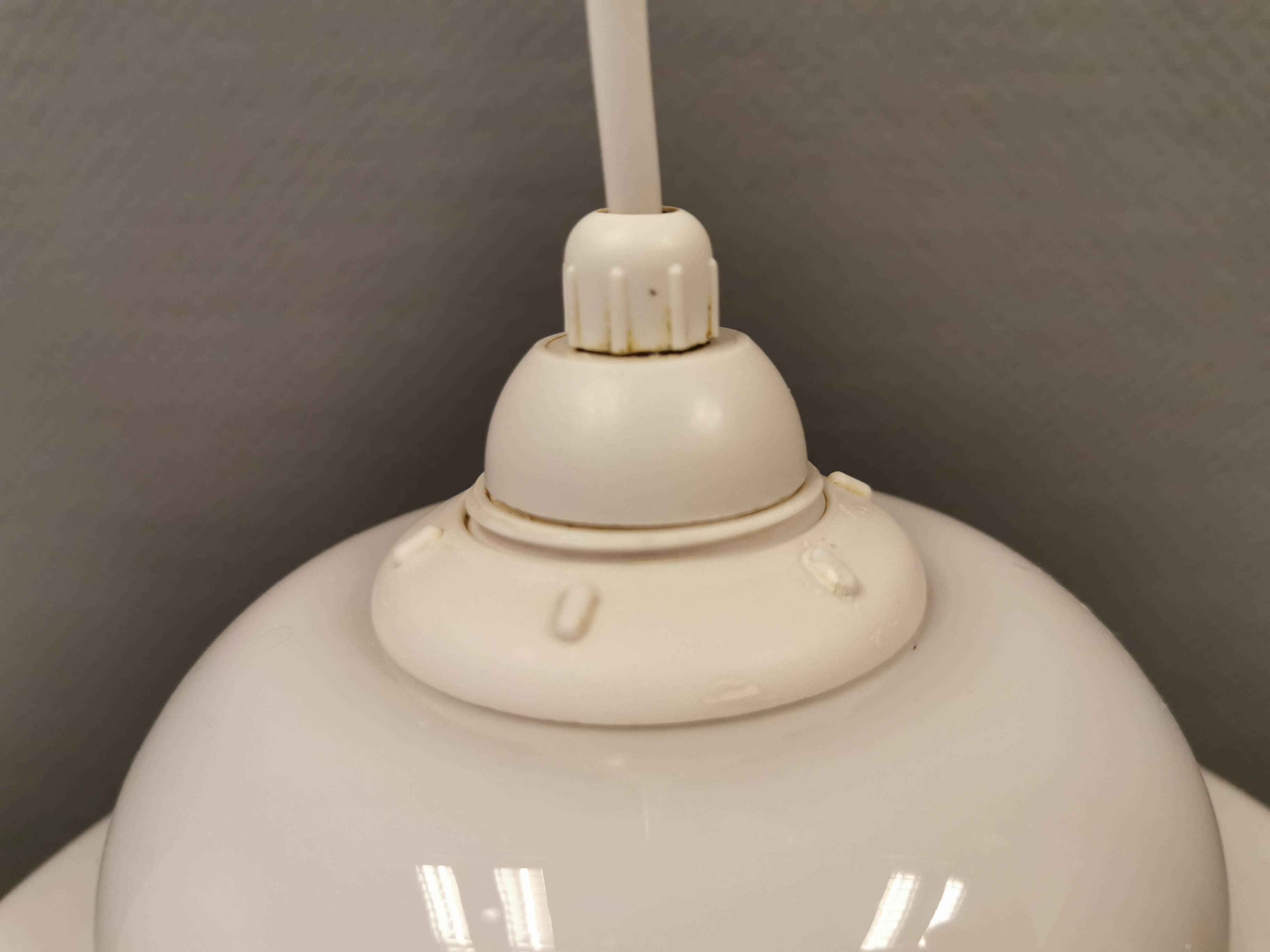 Small hanging lamp in white opal glass