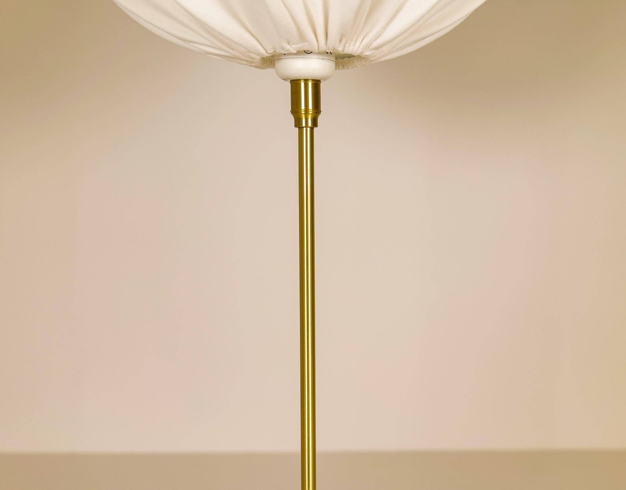 Large brass table lamp by Aage Petersen, for Le Klint, Denmark, 1970s.