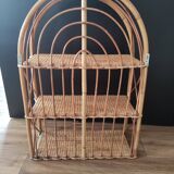 Shelf arch vintage rattan light honey 3 levels