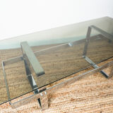 Glass and chrome coffee table