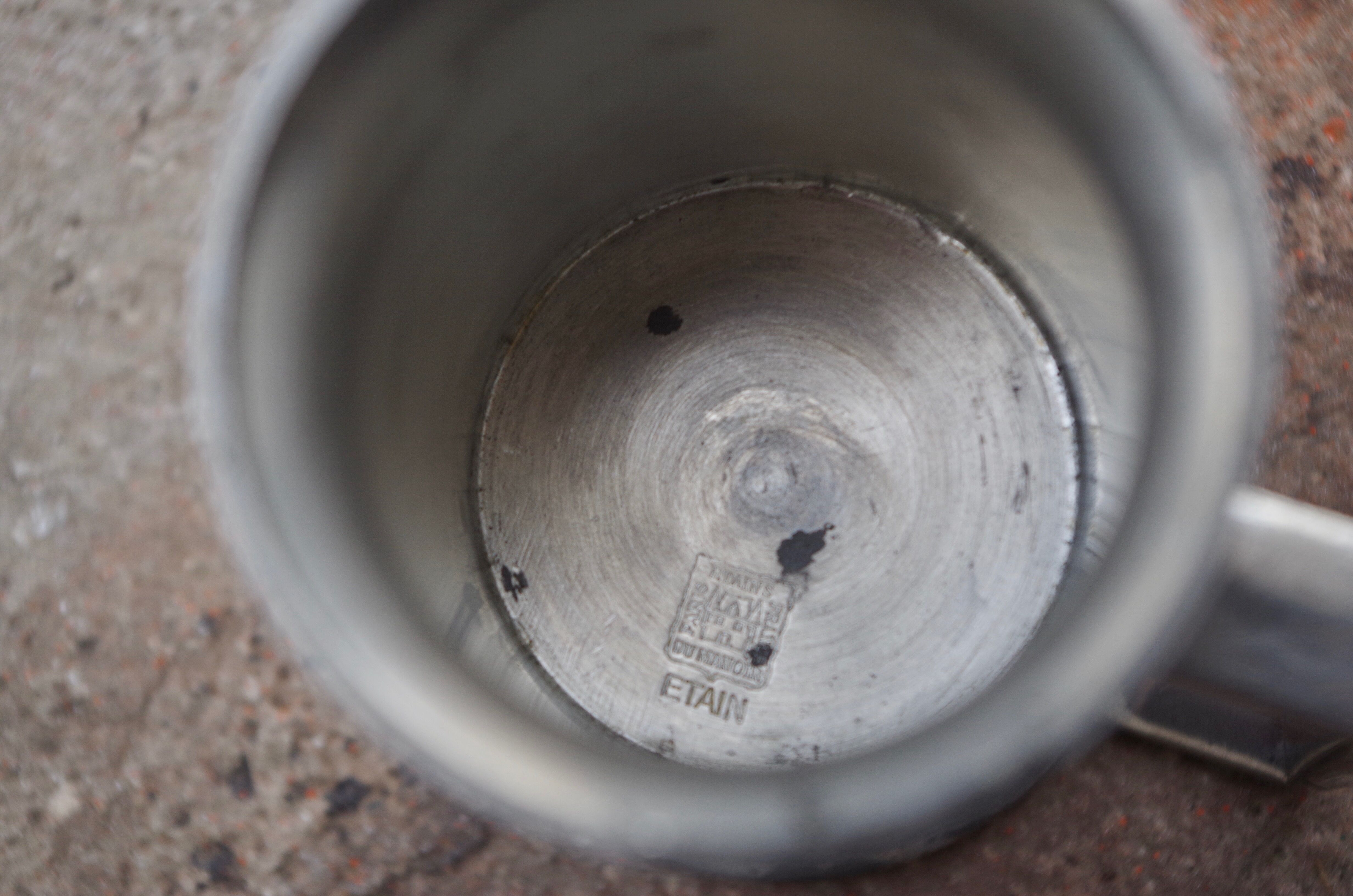 Concorde branded pewter whiskey jigger