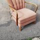 Fauteuil vintage tissu beige