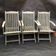 3 chaises de jardin pliantes vintage en teck River Han
