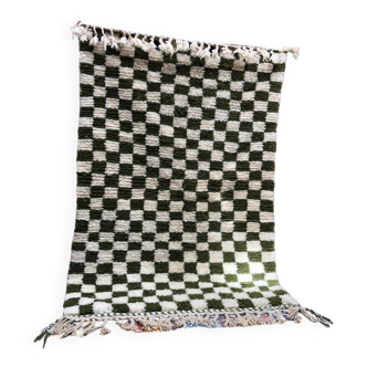 Khaki checkerboard rug 140x200cm