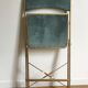 Vintage chaisor folding chair golden frame and blue velvet