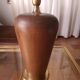 80s wood and brass lamp base