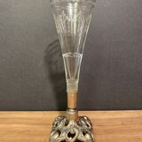 Cone vase, cut crystal bouquet (most certainly baccarat, saint louis)