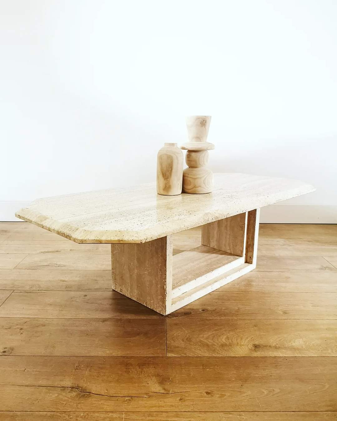 Travertine coffee table