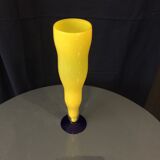 Yellow and cobalt blue two-tone soliflore vase