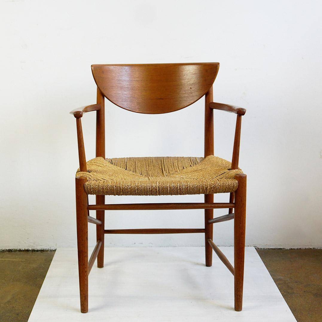 Pair of teak armchairs model 317 by Peter Hvidt for Soborg Mobler Denmark