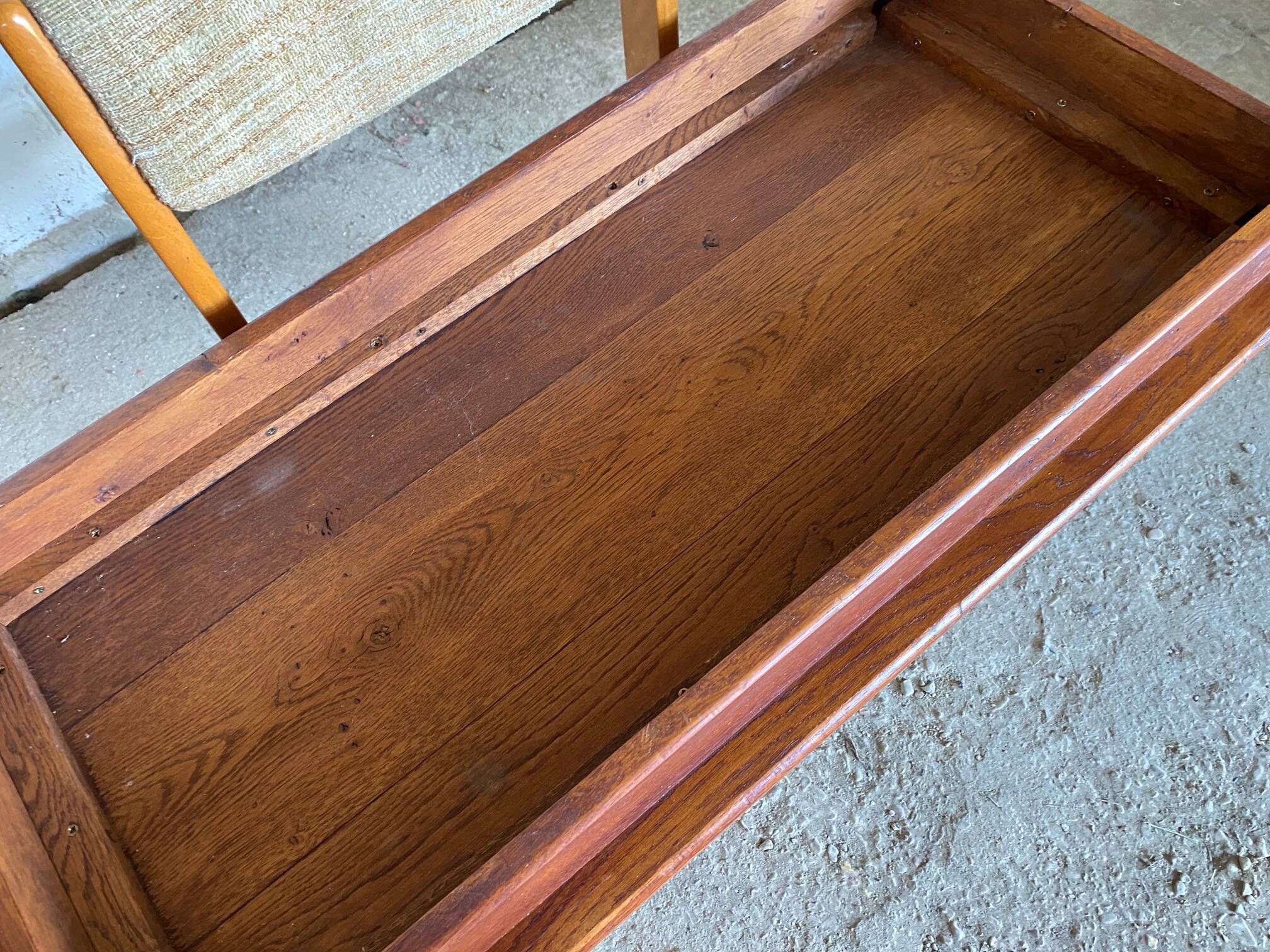 Console table in solid oak 1980