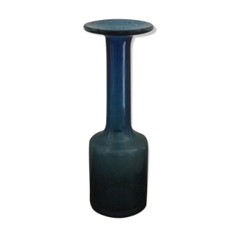 Scandinavian blue glass vase year 70