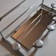 Aluminum wall coat rack with mirror, 5 hooks and a hat holder, 50s