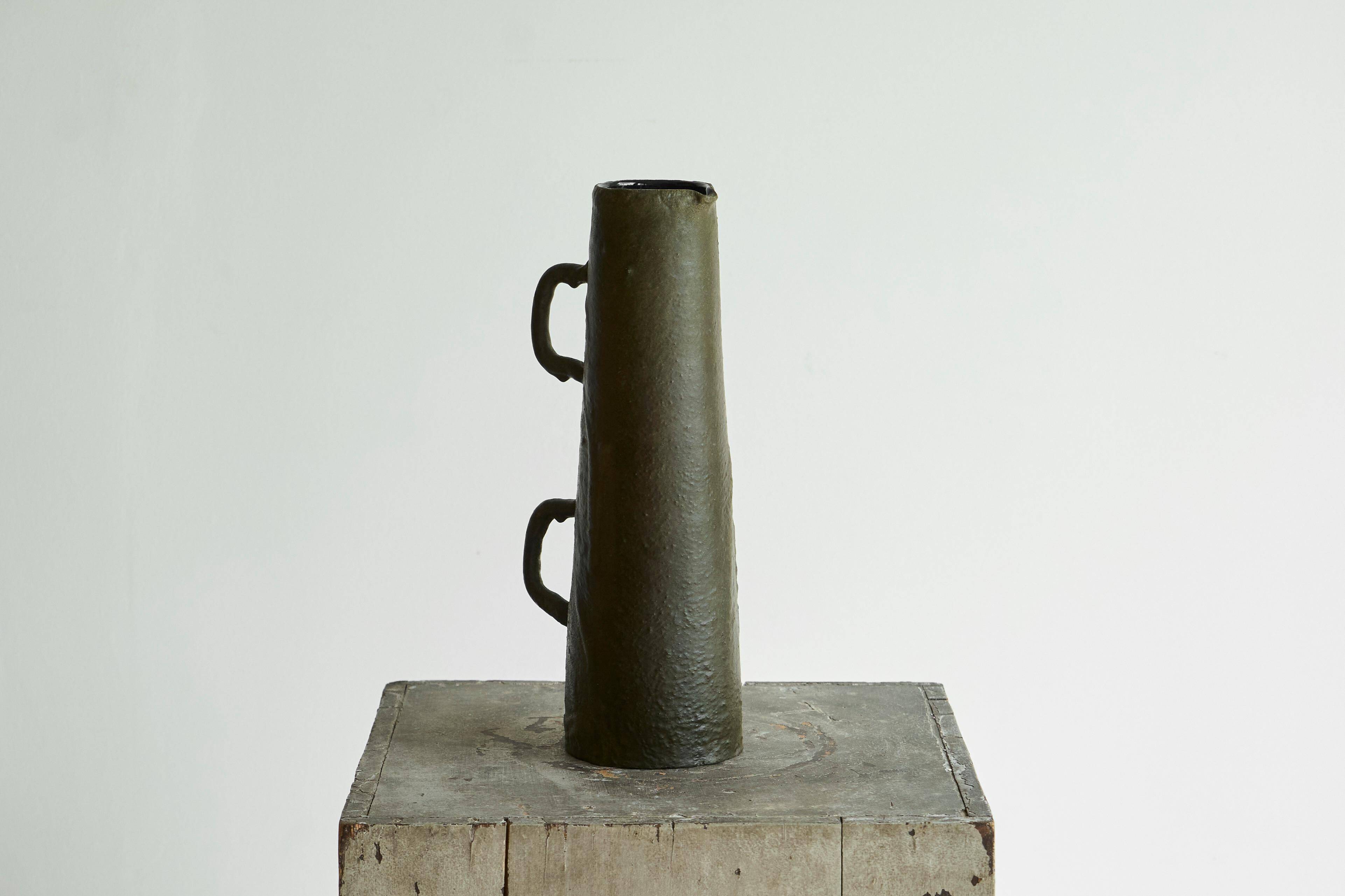 Italian jug in studio pottery from the mid-century, 1960s.