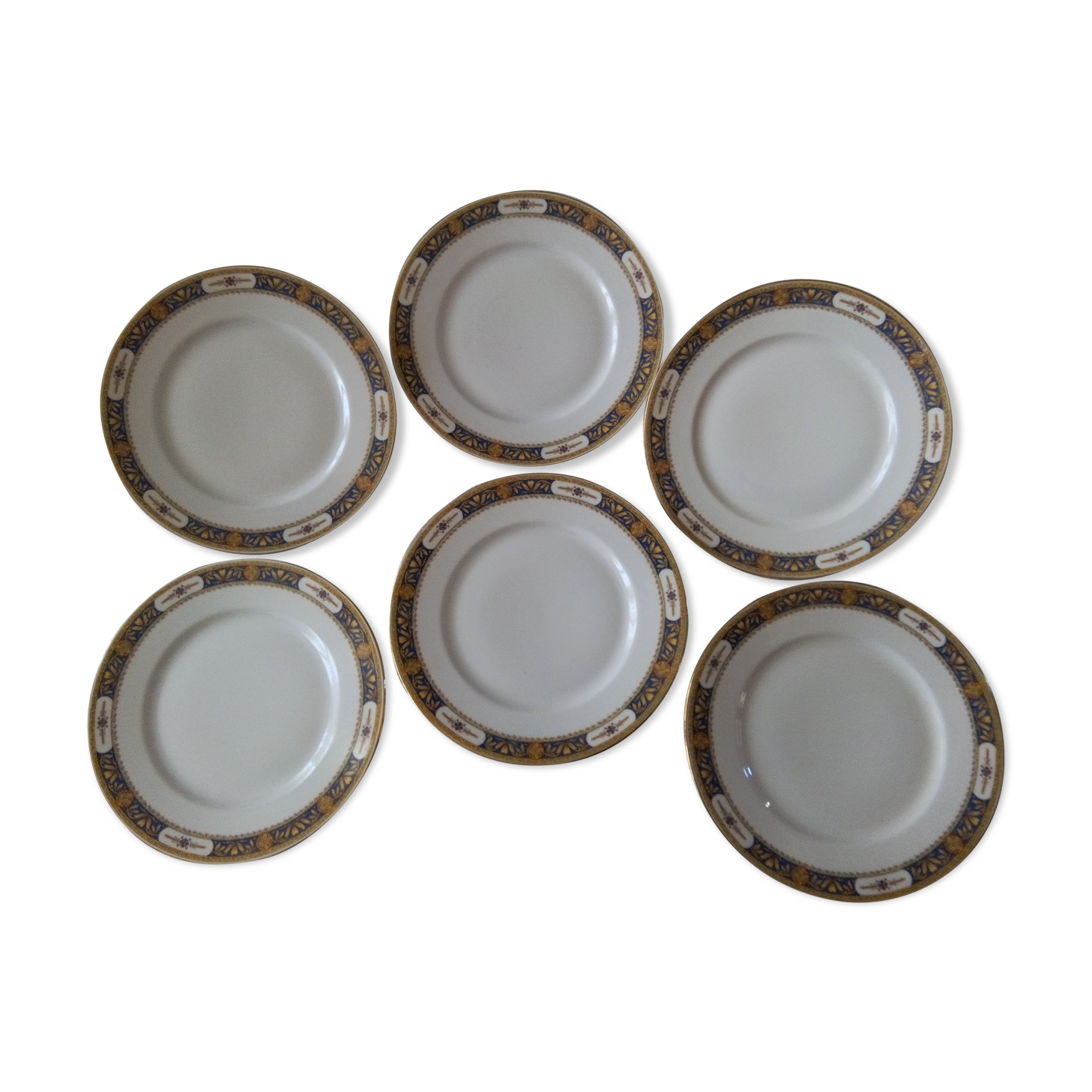 6 assiettes plates porcelaine de Limoges