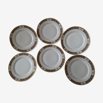 6 flat plates porcelain de Limoges