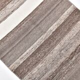 Brown natural wool kilim , hand made wool kilim , runner kilim rug 66x191cm