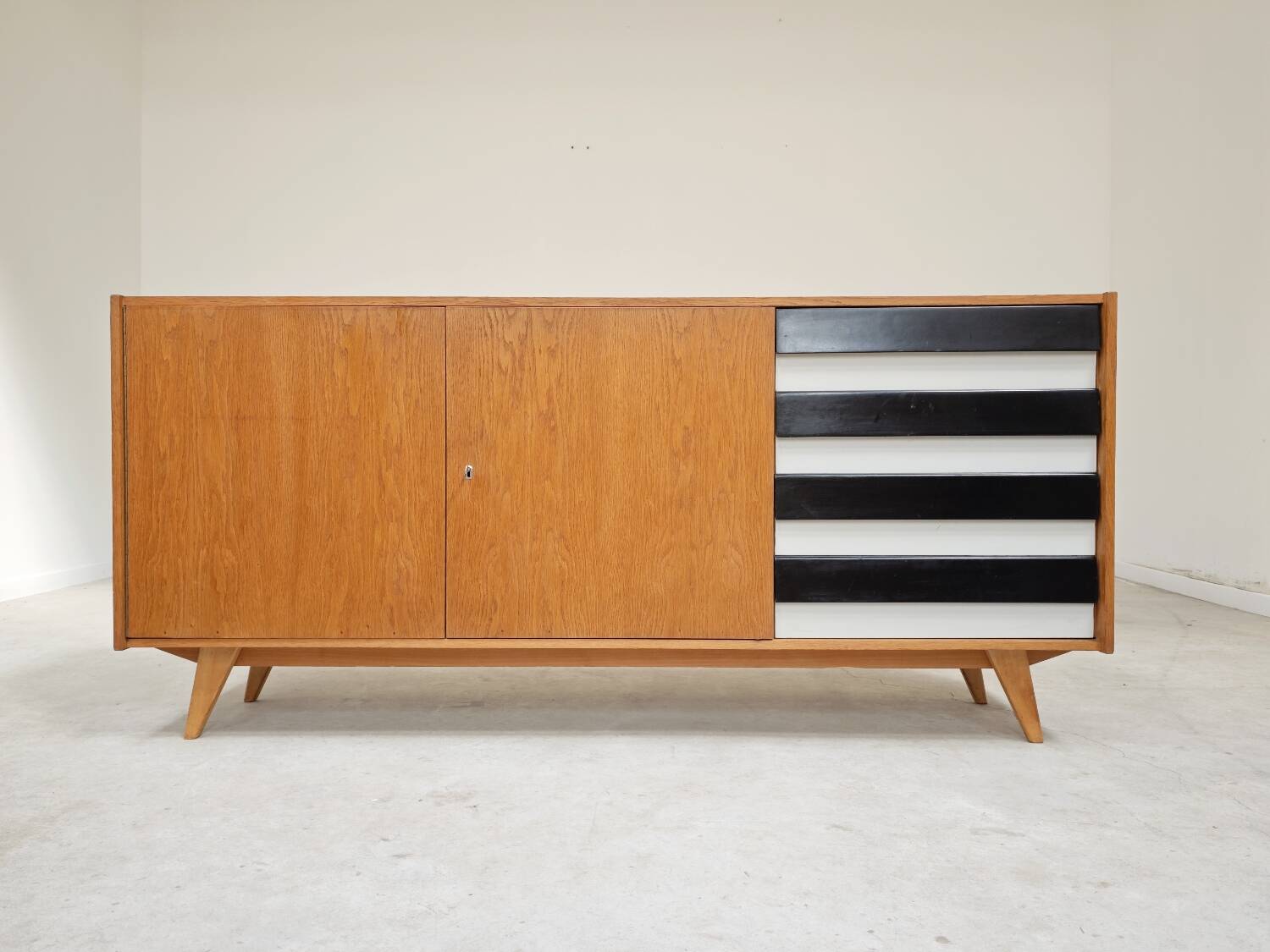 Black and white U 460 sideboard by Jiri Jiroutek for Interier Praha 1960