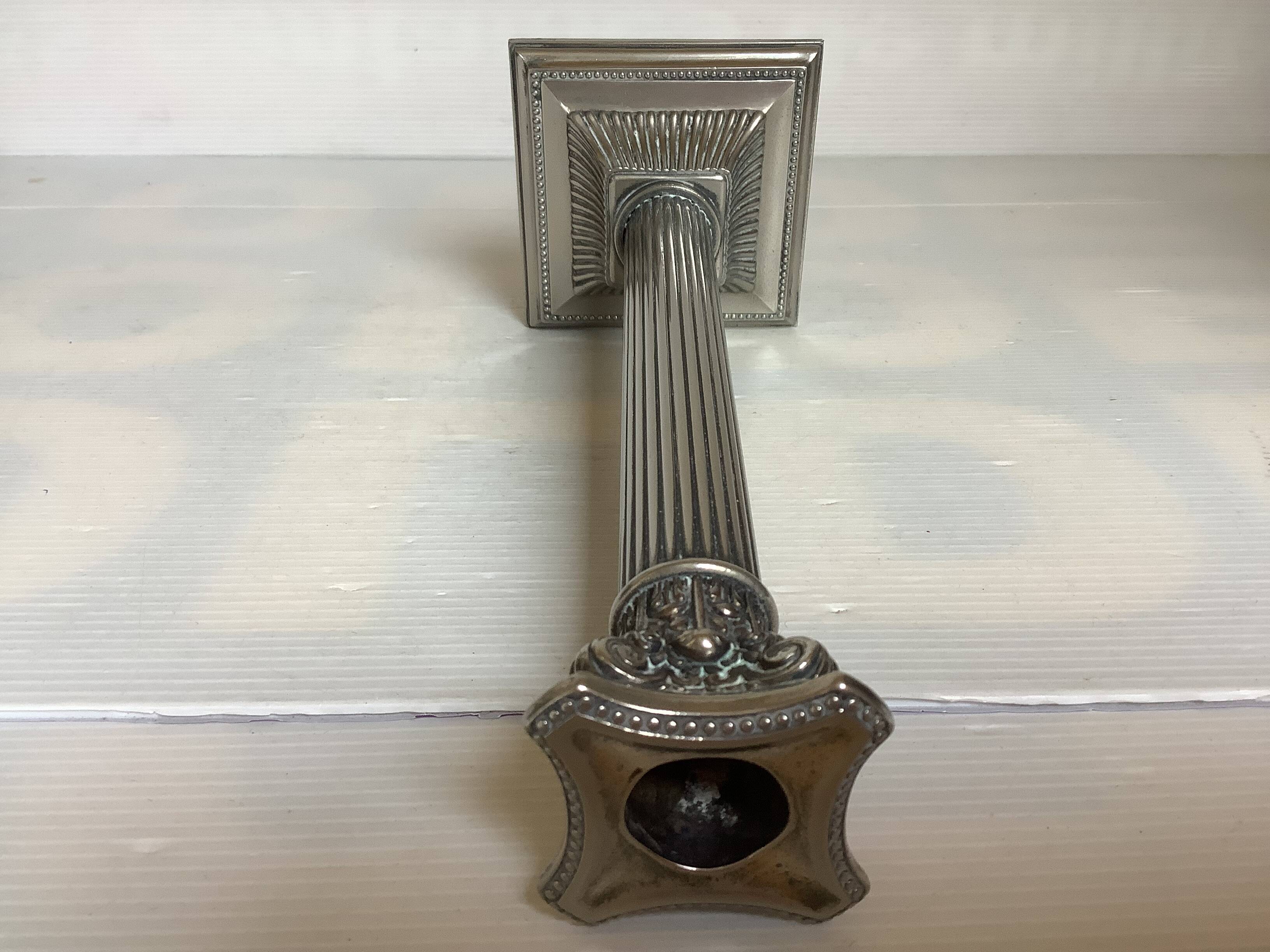 Silver metal column candlestick Italy
