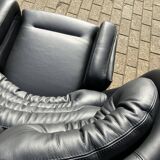 2x Chaise Joe Colombo Elda Longhi noir sur noir, état showroom !