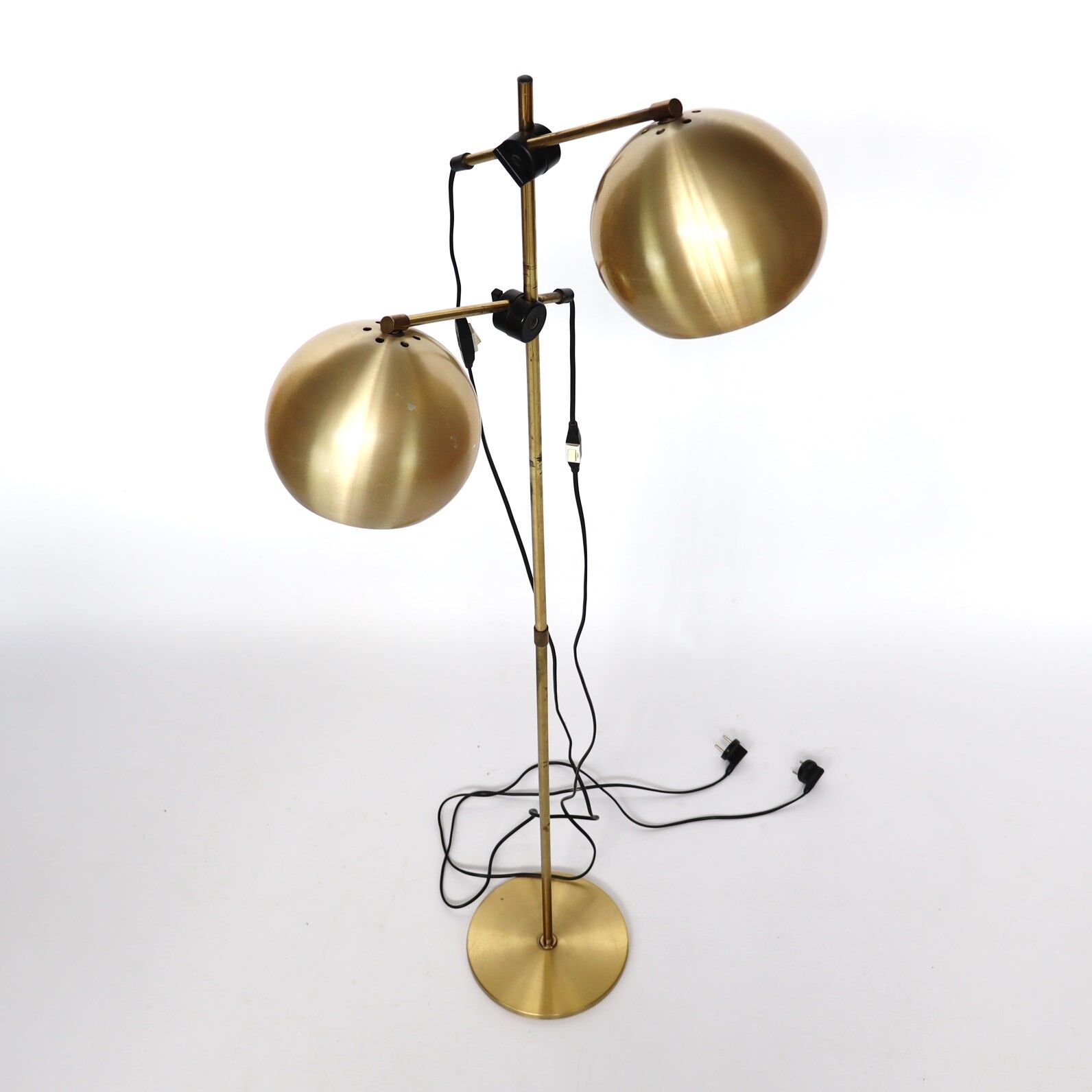 Golden metal floor lamp 70s
