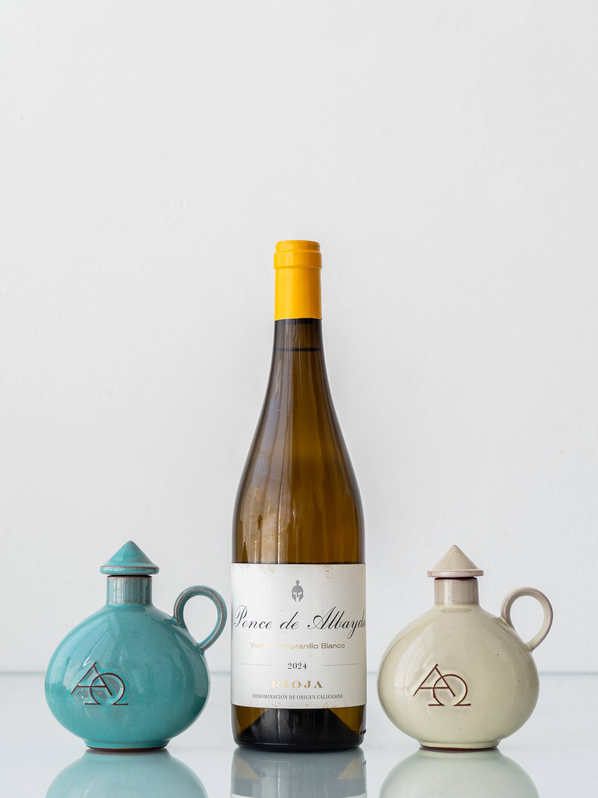 Bauhaus Ceramic Alpha Omega Cruet Pair by Theodor Bogler, 1948-1968