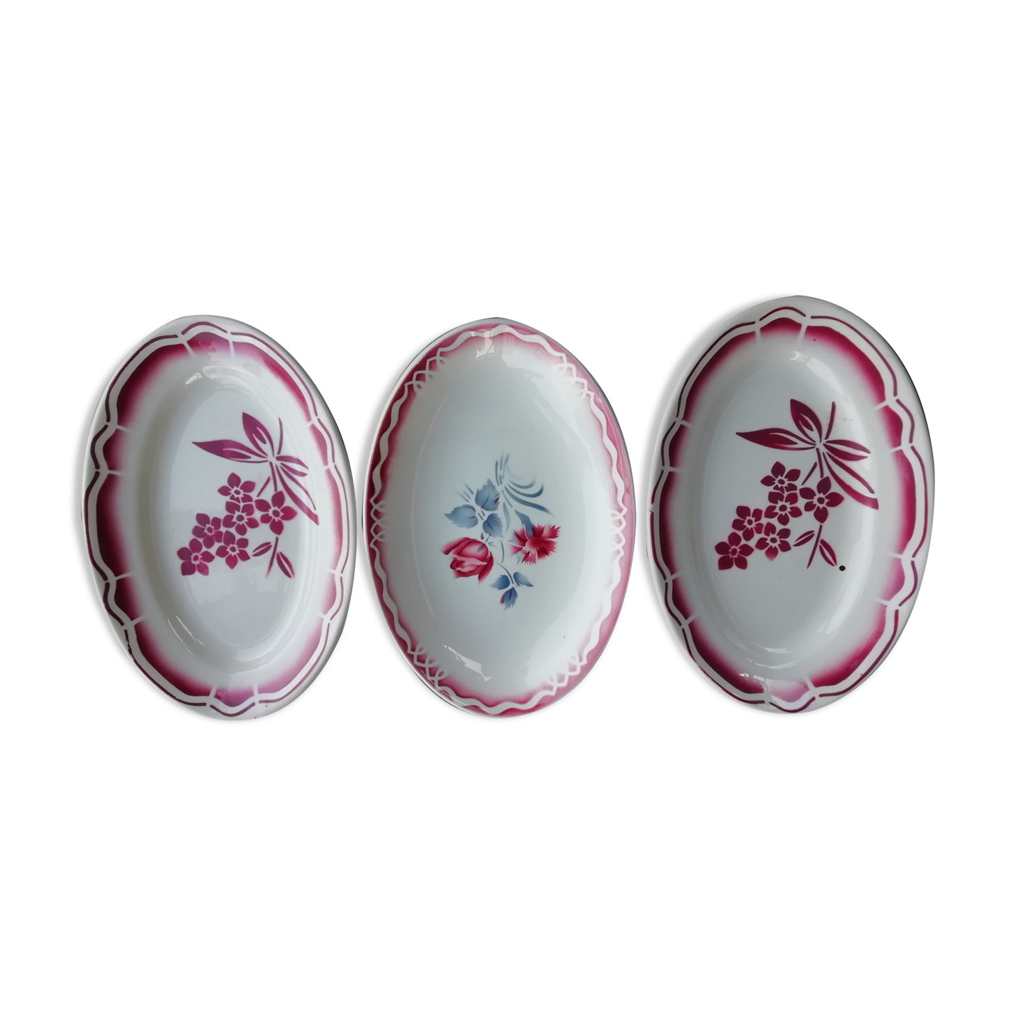 Lot de raviers décor rouge