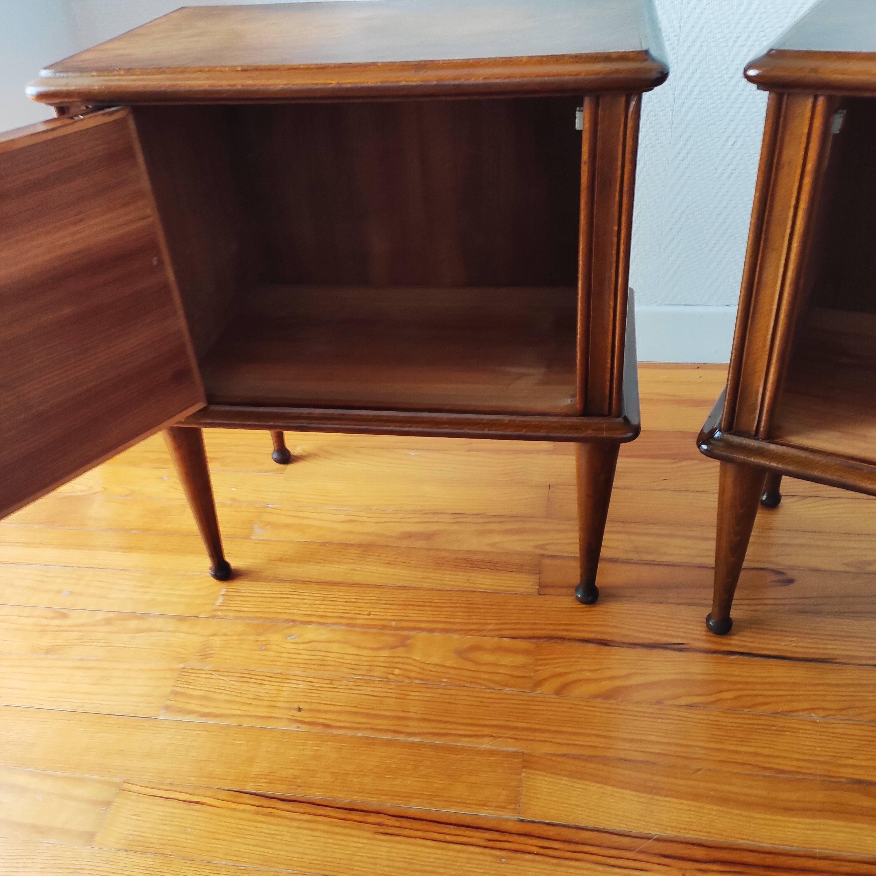 Pair of vintage Italian bedside tables from the 1950s