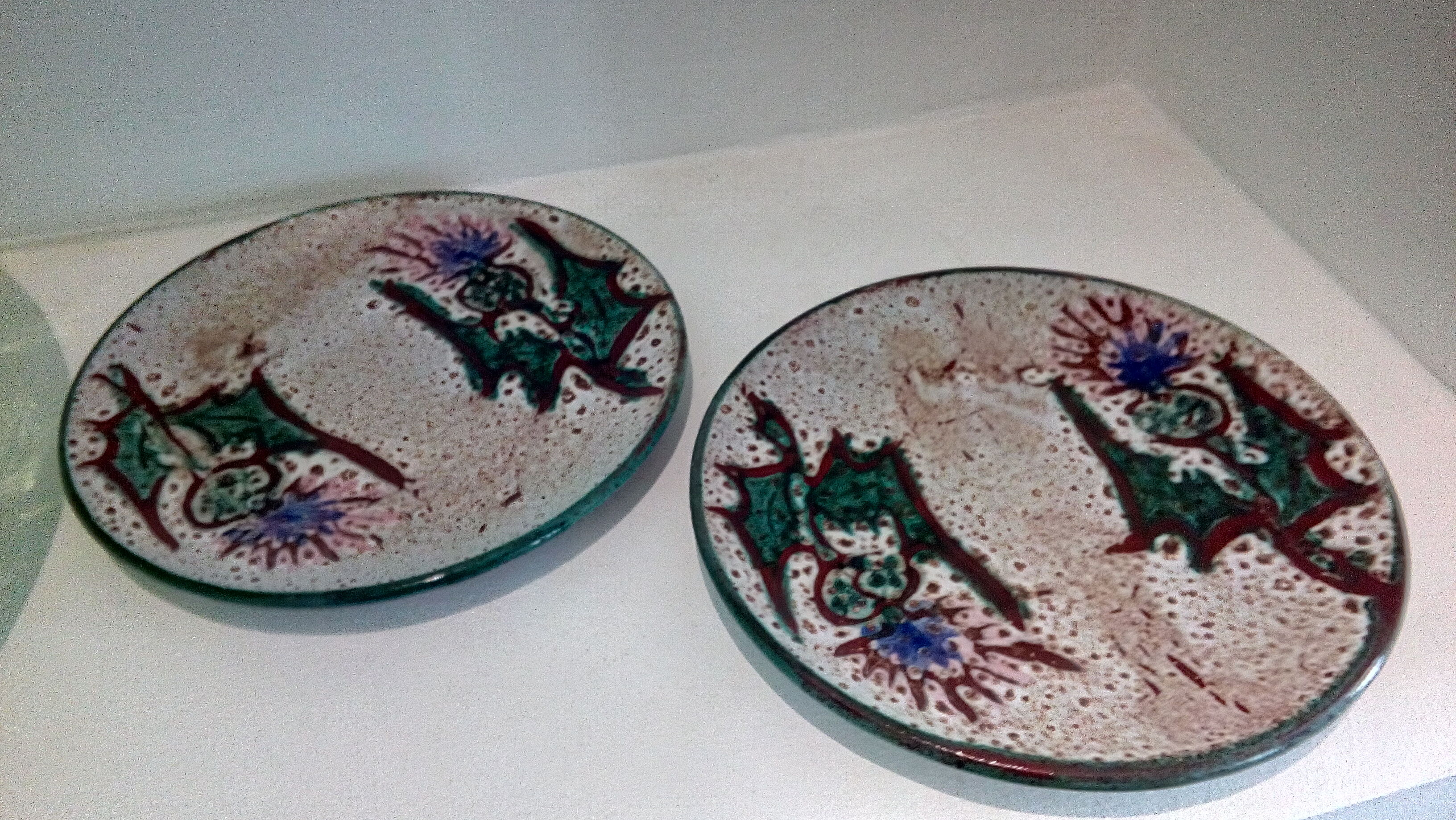 Duo d'assiettes coupelles chardons Vallauris