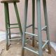 Pair of pine bistro stools