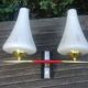 Vintage wall light from the 40s/50s with its two glass sconces on a brass support