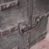 Old wooden chest with fittings, corsair chest, storage chest