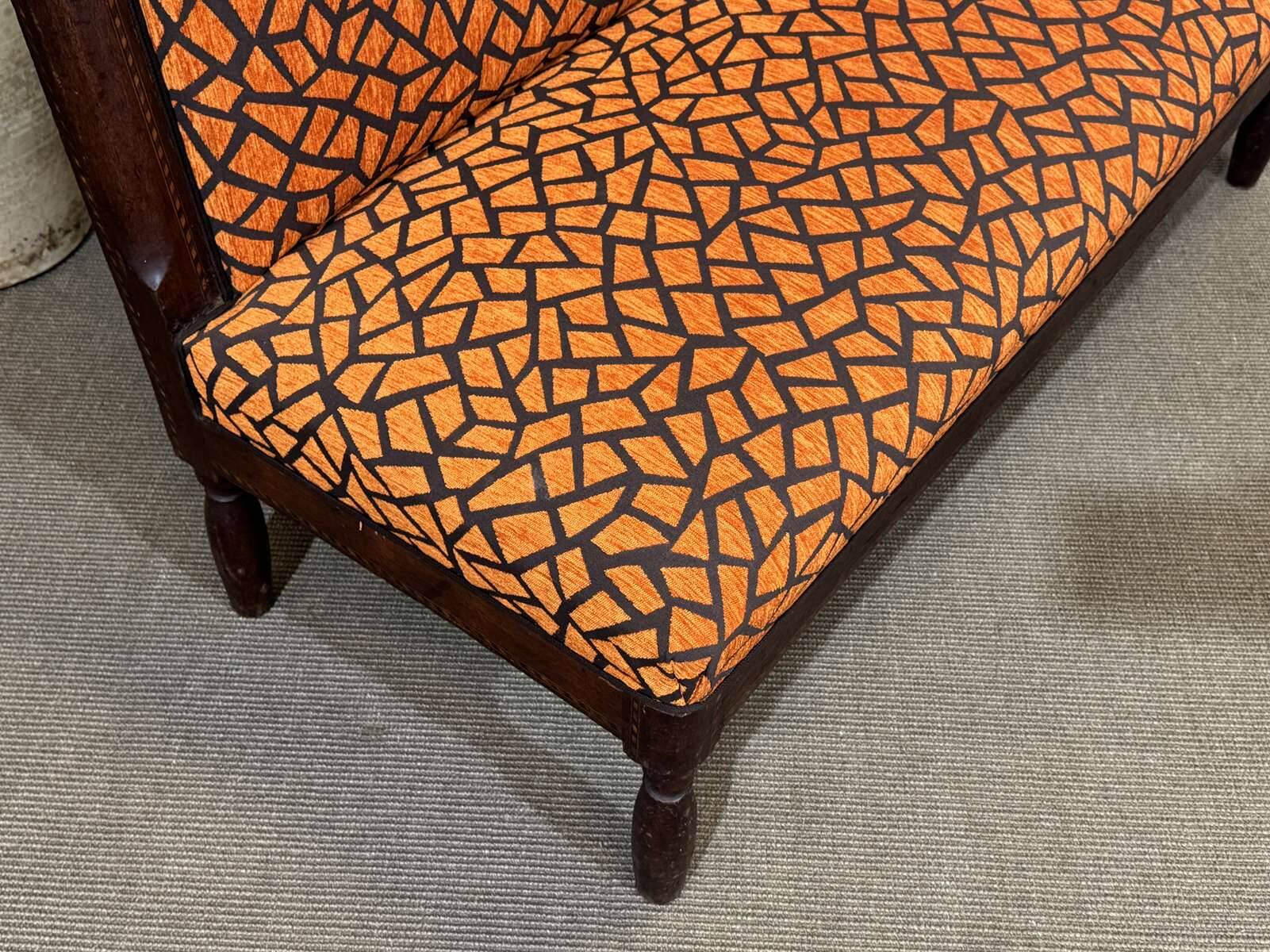 1930s bistro bench, upholstery and fabric completely redone.