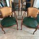Pair of newly upholstered cabriolet armchairs