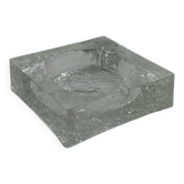Cendrier vintage en verre effet glace, style brutaliste