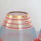 Vase year 50/60 blue granite glass, golden red stripes