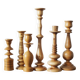 Scandinavian Wooden Candleholders, Set of 6