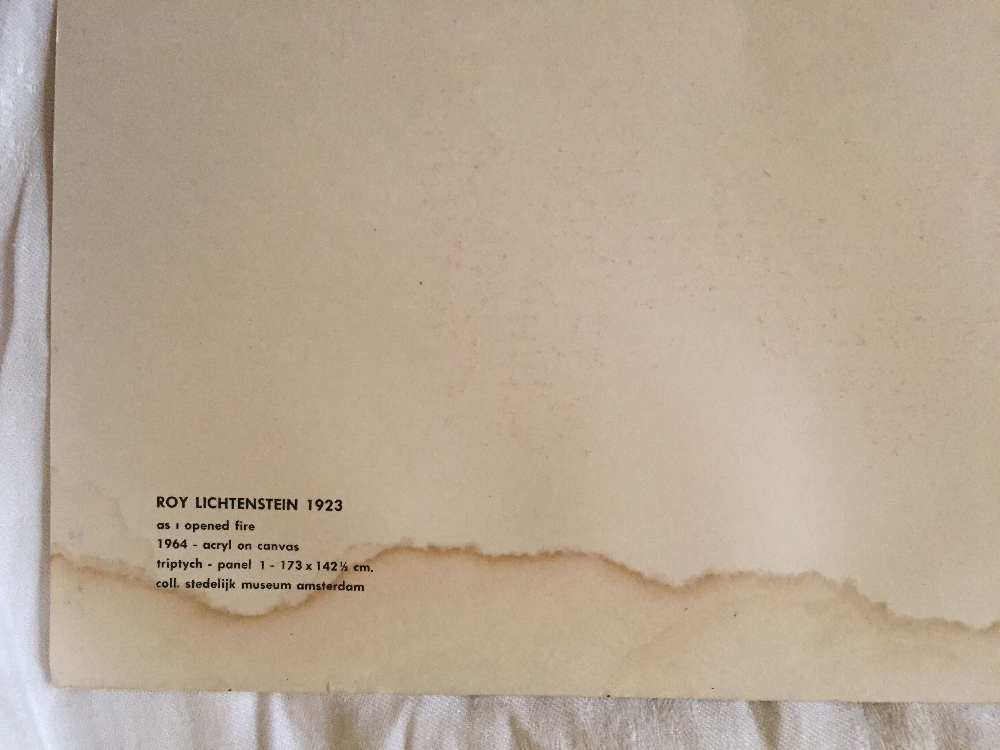 Roy Lichtenstein "as i opened fire"