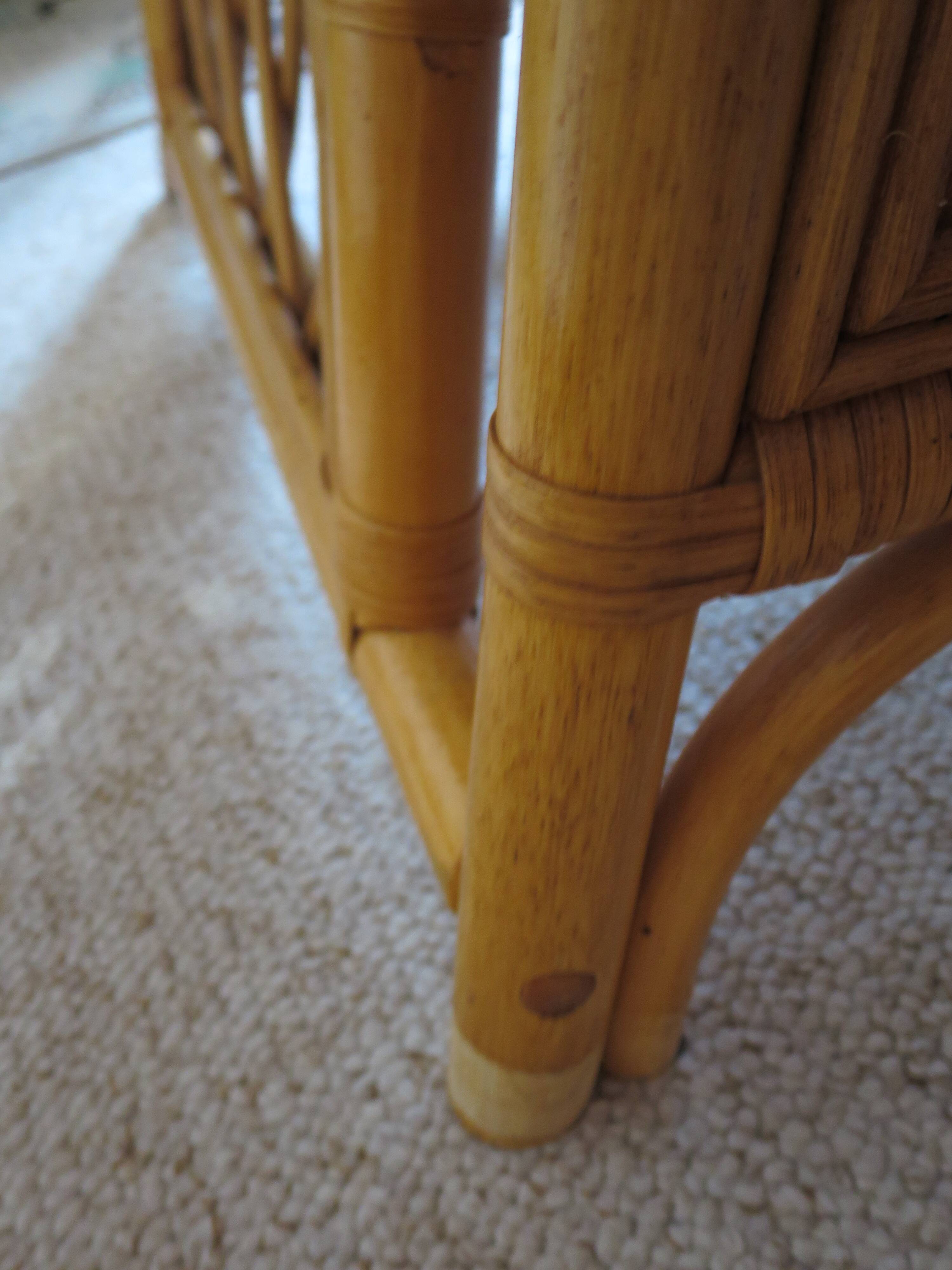 Vintage - Set of 2 woven rattan, bamboo and wood armchairs - Natural colour - 1980s