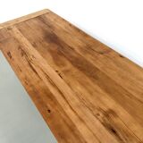 Farm table in solid cherry — Saber legs, Circa 1880