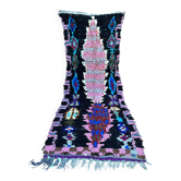 Tapis de couloir vintage berbère Boucherouite:Tapis marocain tissé à la mai