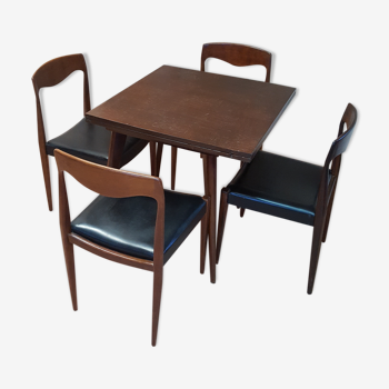 Table et quatres chaises annees 50