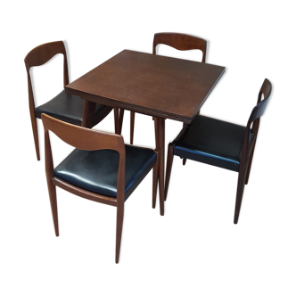 Table et quatres chaises annees 50