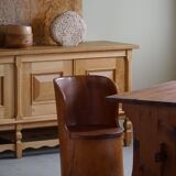 Hand-carved primitive chair made from pine logs, modern Swedish, Wabi Sabi, 1960s.